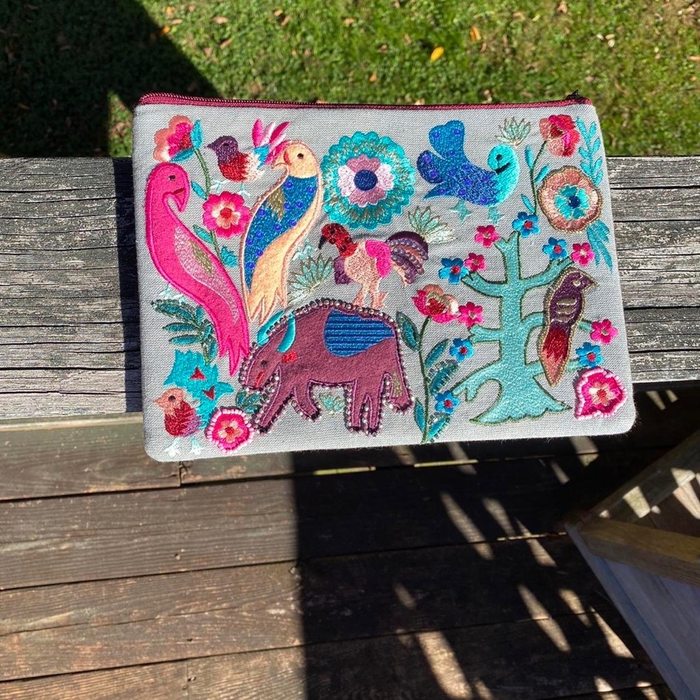 Embroidered Pencil/ Makeup Case